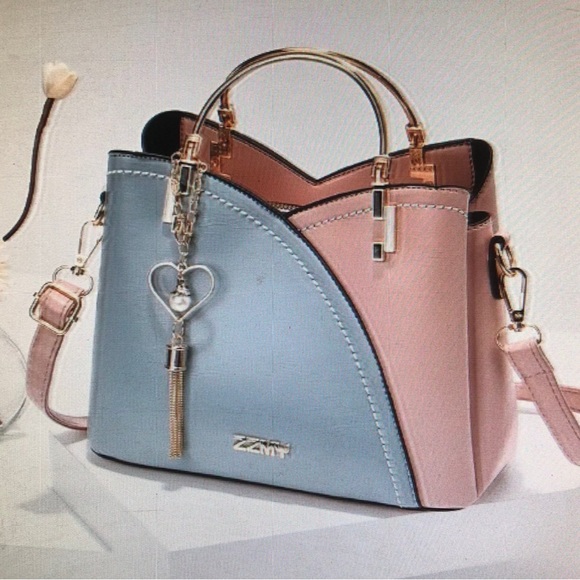 ZZMY Bags Womens Pink And Blue Crossbodysatchel Bag New Poshmark